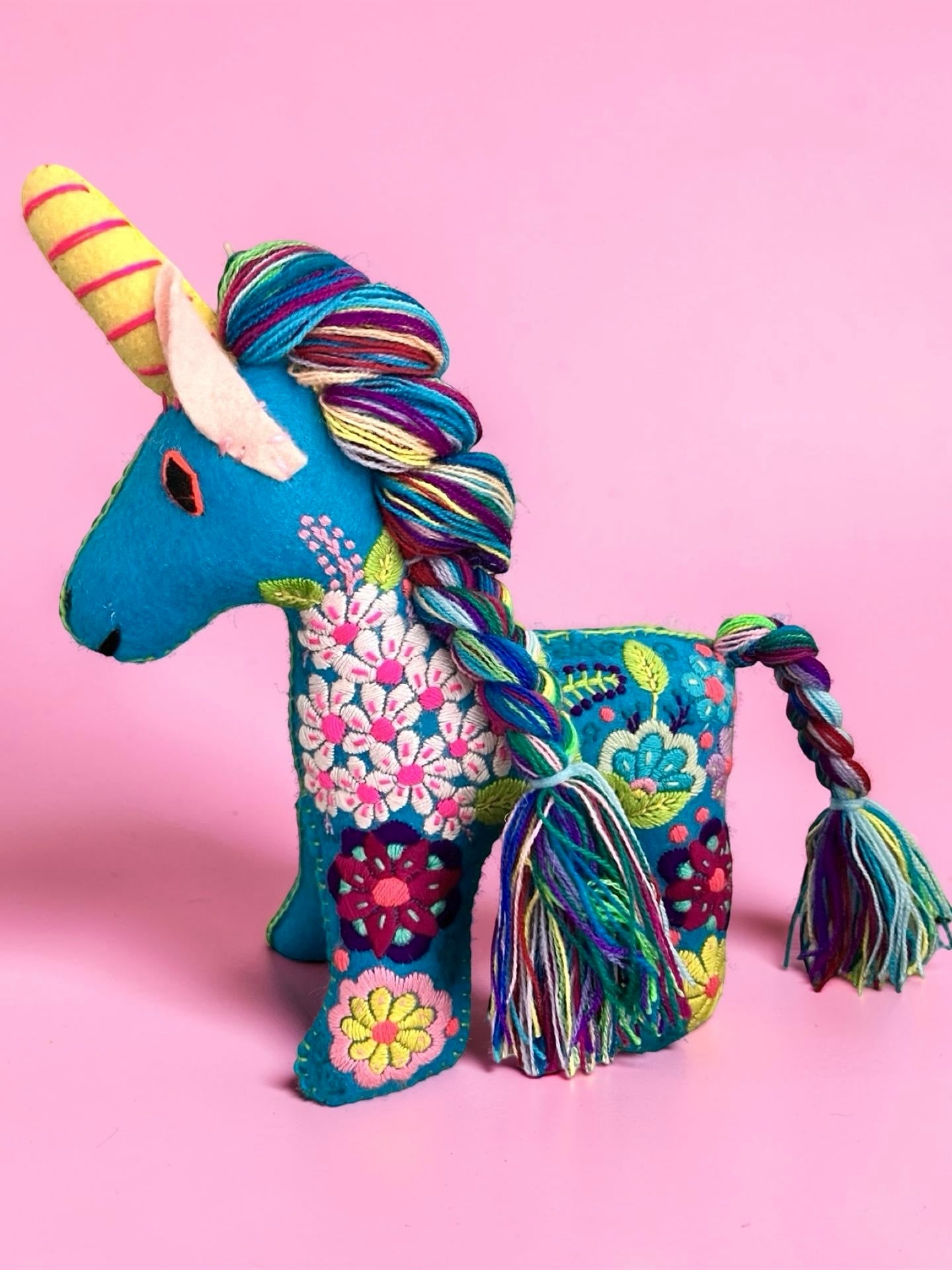 Embroidered felt unicorns